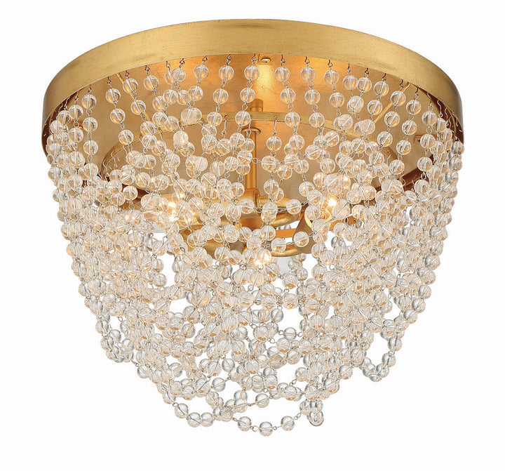 Crystorama Crystorama Fiona 3 Light Antique Gold Flush Mount