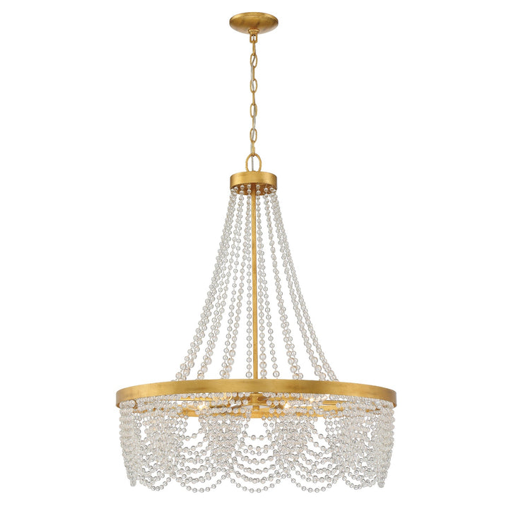 Fiona 4 Light Antique Gold Chandelier with Clear Beads Crystorama