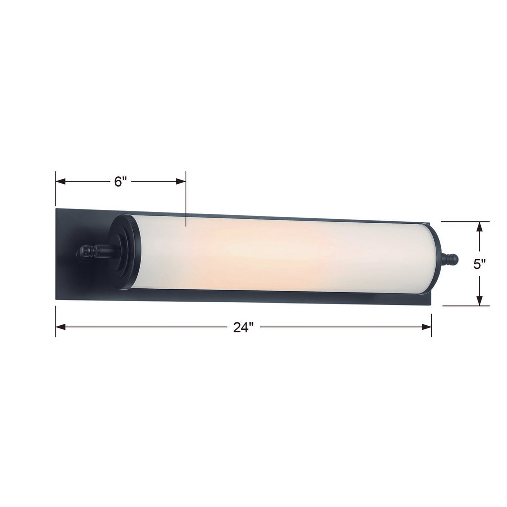 Foster 1 Light Matte Black Bathroom Vanity Crystorama