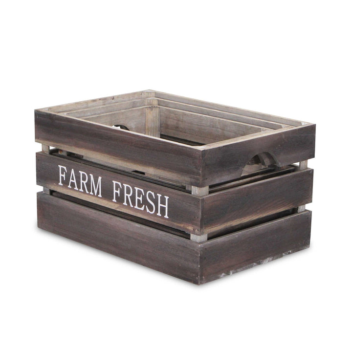 CHEUNGS Isolde Set of 3 Wood Crates - Farm Fresh