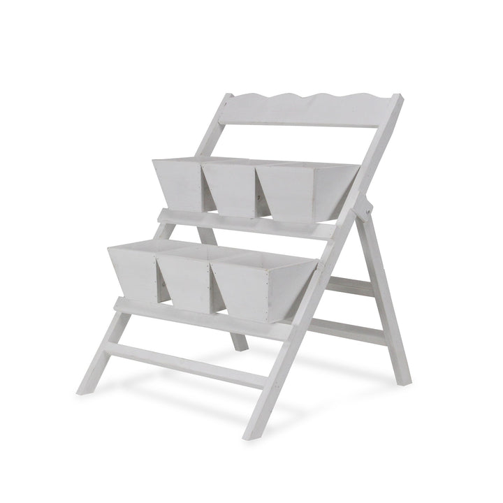 CHEUNGS Emmeline 6 Slot Tiered Garden Stand - White