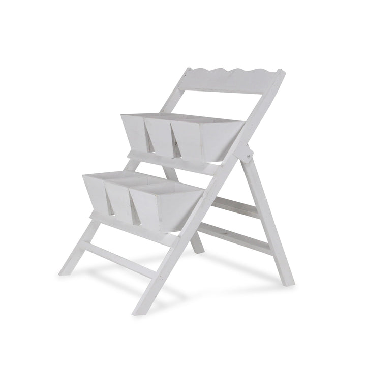 CHEUNGS Emmeline 6 Slot Tiered Garden Stand - White