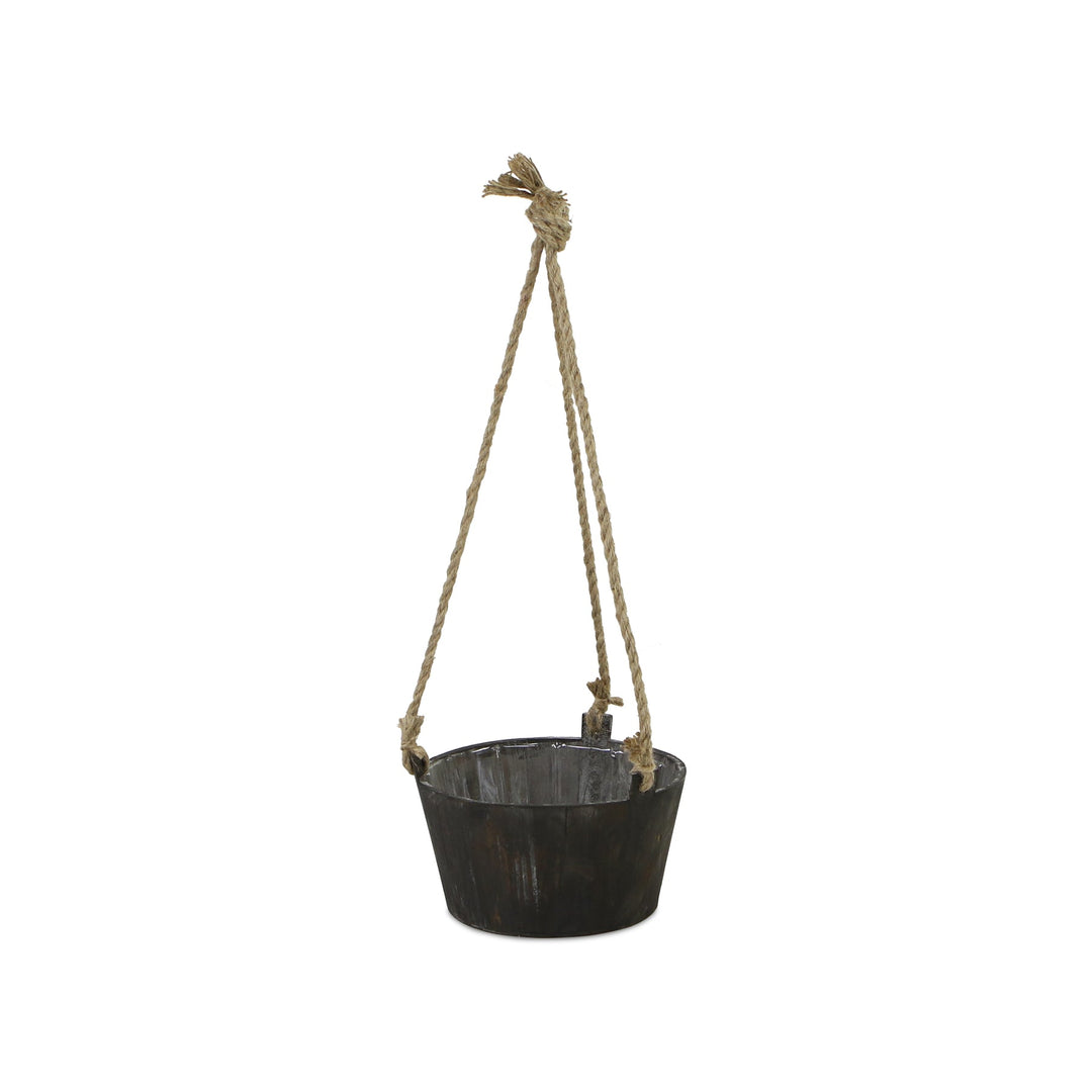 CHEUNGS Calvin Round Wooden Rope Hung Planter