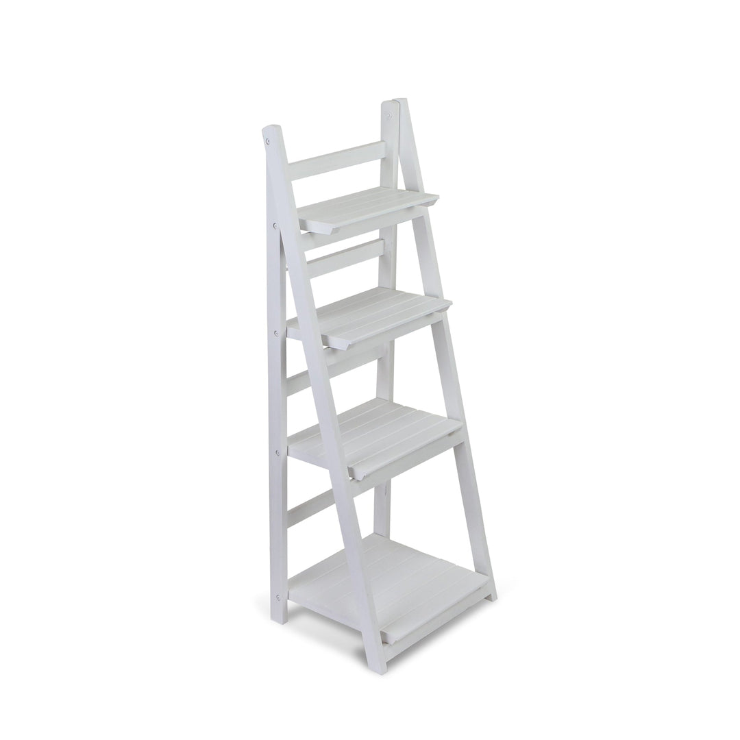 CHEUNGS Foxley 4 Tier Folding Wood Shelf - White