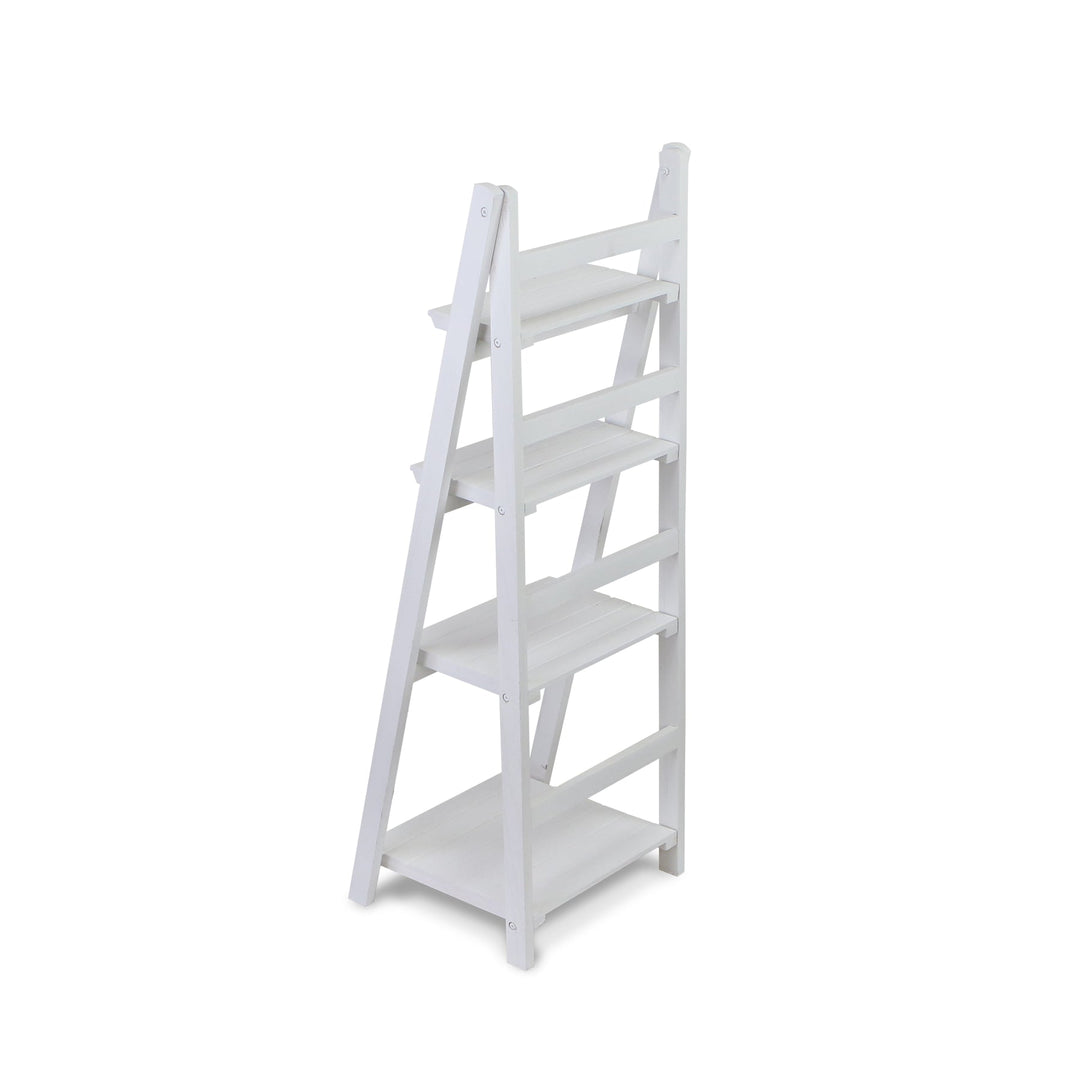 CHEUNGS Foxley 4 Tier Folding Wood Shelf - White