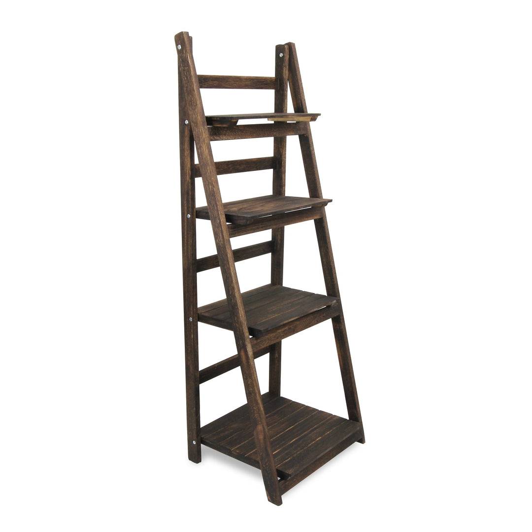 CHEUNGS Foxley 4 Tier Folding Wood Shelf - Brown