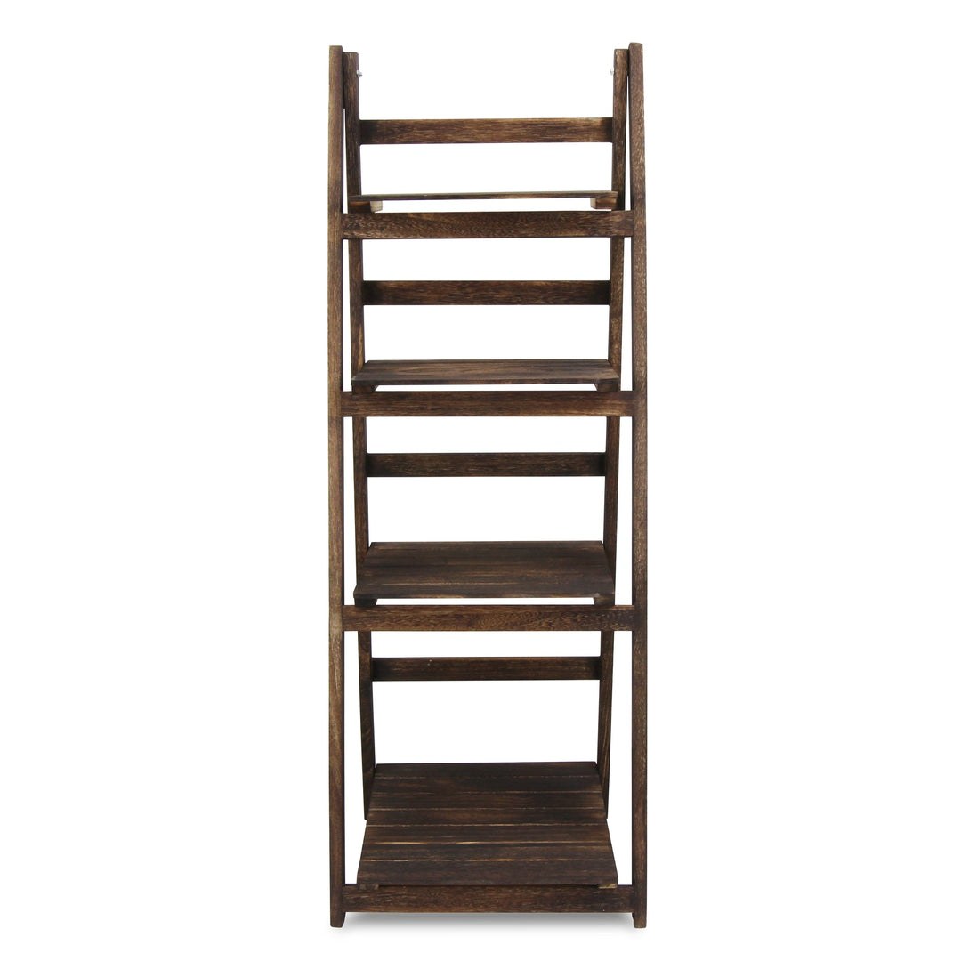 CHEUNGS Foxley 4 Tier Folding Wood Shelf - Brown