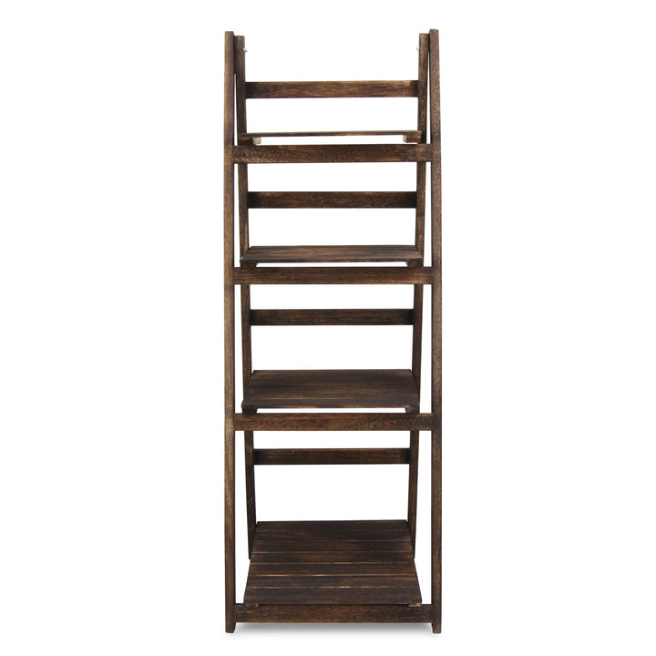 CHEUNGS Foxley 4 Tier Folding Wood Shelf - Brown