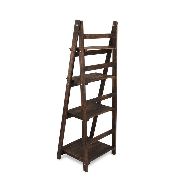 CHEUNGS Foxley 4 Tier Folding Wood Shelf - Brown