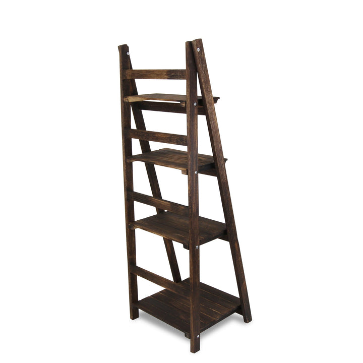 CHEUNGS Foxley 4 Tier Folding Wood Shelf - Brown