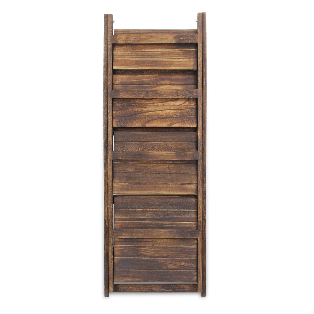 CHEUNGS Foxley 4 Tier Folding Wood Shelf - Brown