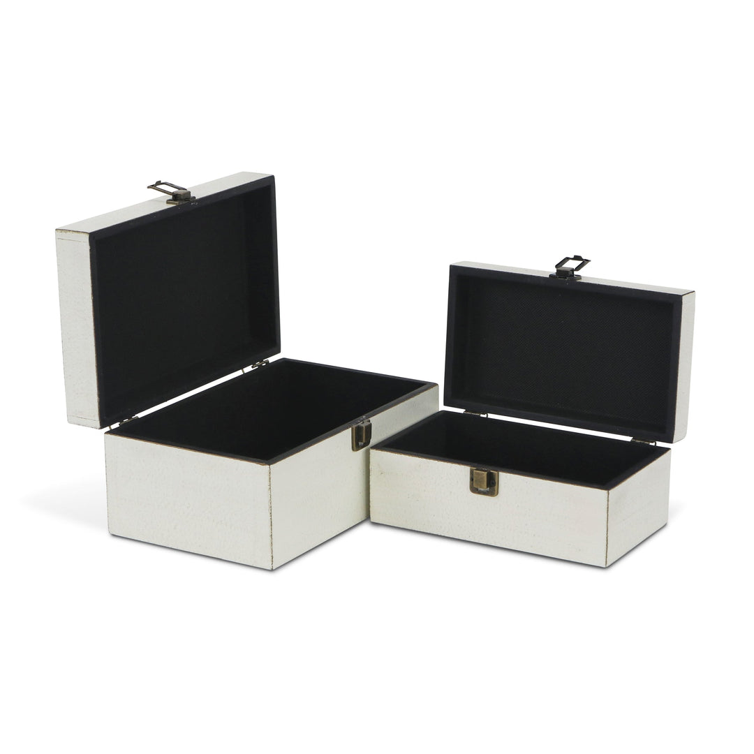 CHEUNGS Amadeo Set of 2 Wooden Latched Boxes - Off White