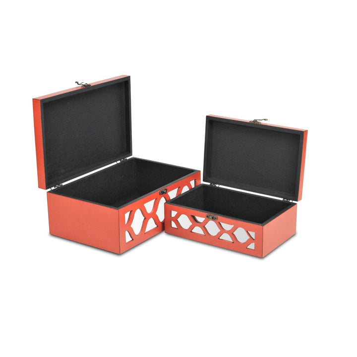 CHEUNGS Serapha Set of 2 Mirror Overlayed Boxes - Orange