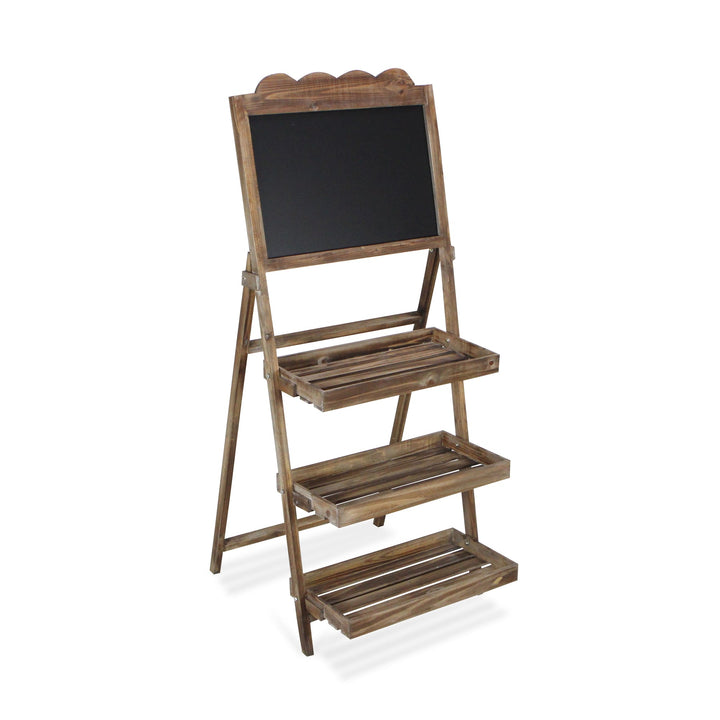 CHEUNGS Genna 3 Tier Wood & Chalkboard Folding Shelf