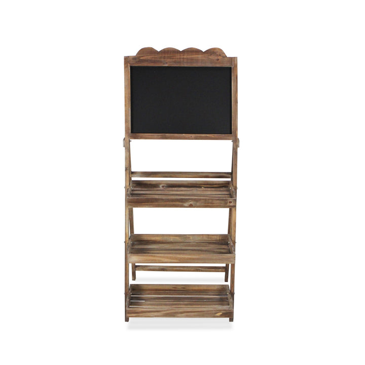 CHEUNGS Genna 3 Tier Wood & Chalkboard Folding Shelf