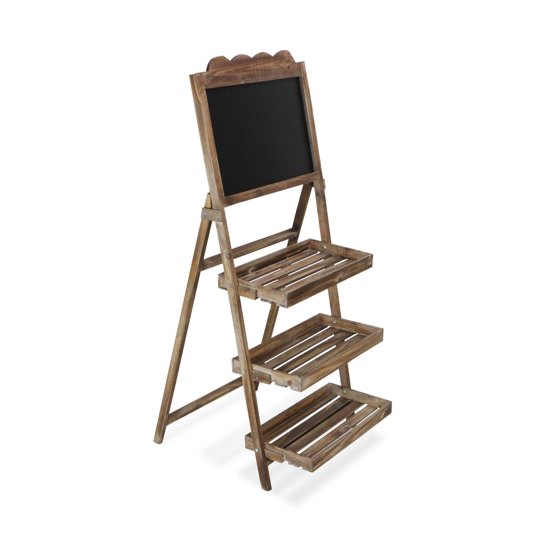 CHEUNGS Genna 3 Tier Wood & Chalkboard Folding Shelf