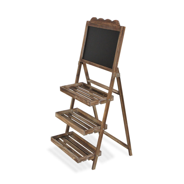 CHEUNGS Genna 3 Tier Wood & Chalkboard Folding Shelf