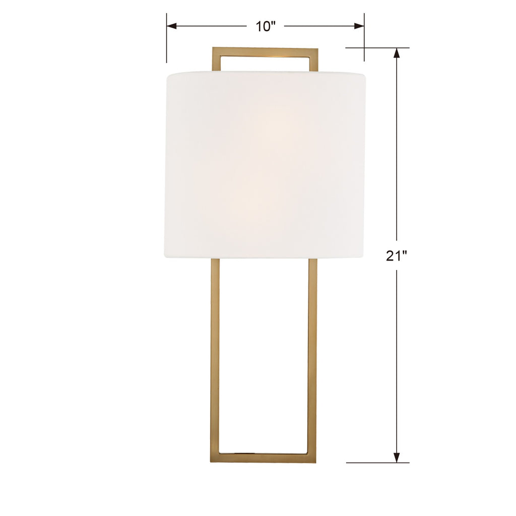 Fremont 2 Light Vibrant Gold Sconce Crystorama