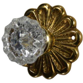 Maltesia Flower Rosette Door Set with Fluted Crystal Door Knobs (Several Finishes Available) COPPER MOUNTAIN HARDWARE