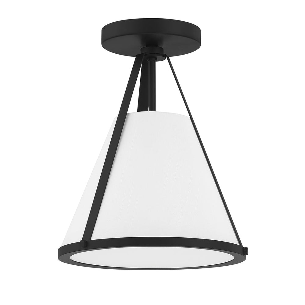 Crystorama Crystorama Fulton 1 Light Black Semi Flush Mount