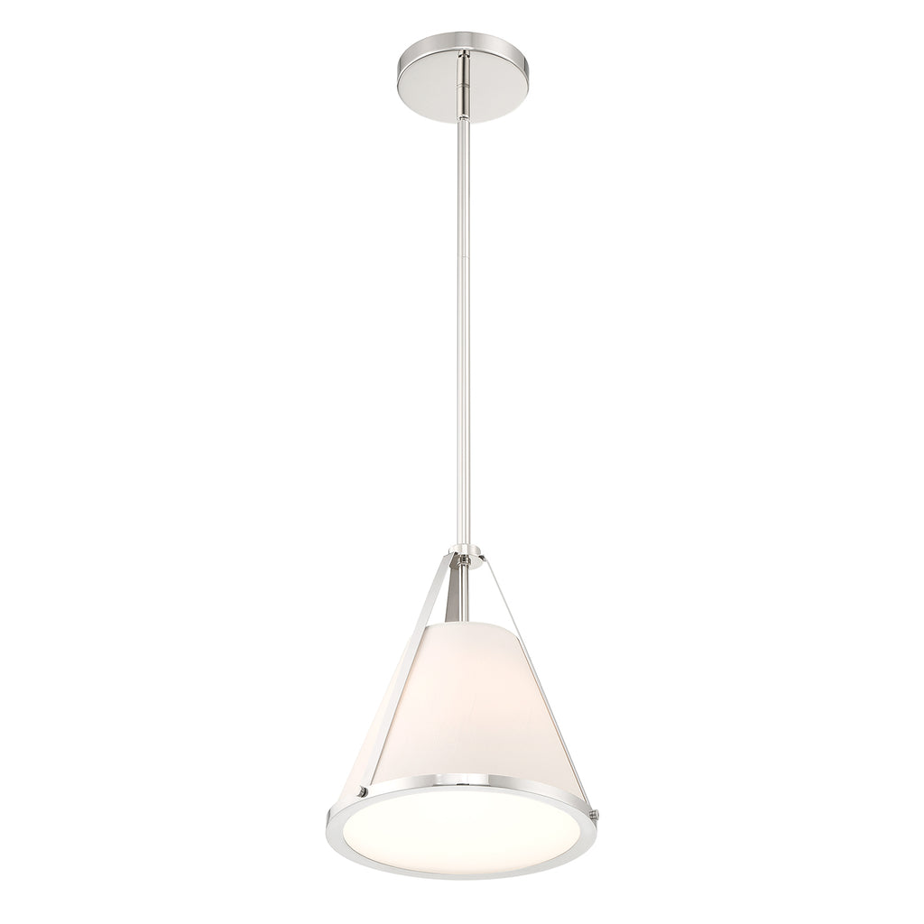 Fulton 1 Light Polished Nickel Pendant Crystorama