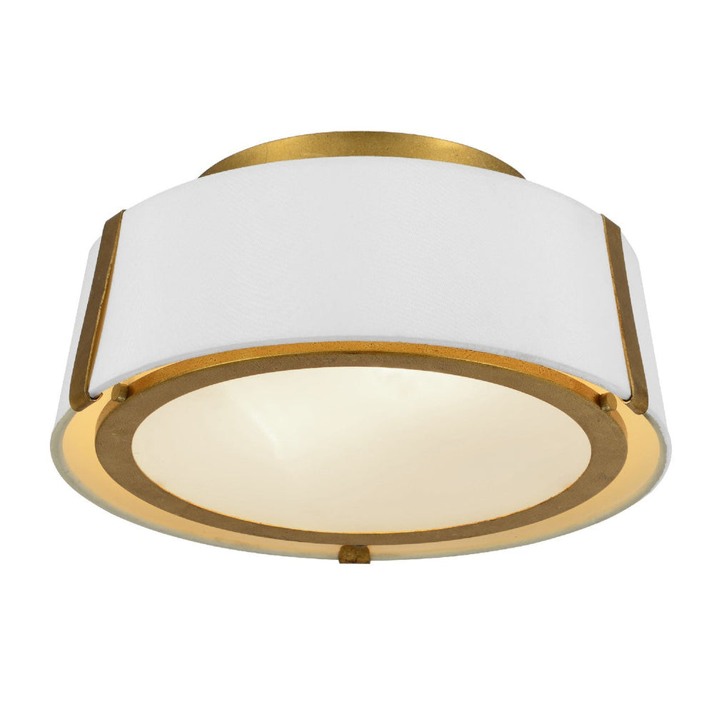 Crystorama Crystorama Fulton 2 Light Antique Gold Semi Flush Mount