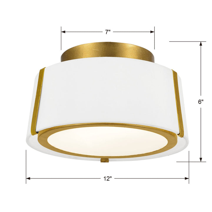 Crystorama Crystorama Fulton 2 Light Antique Gold Semi Flush Mount