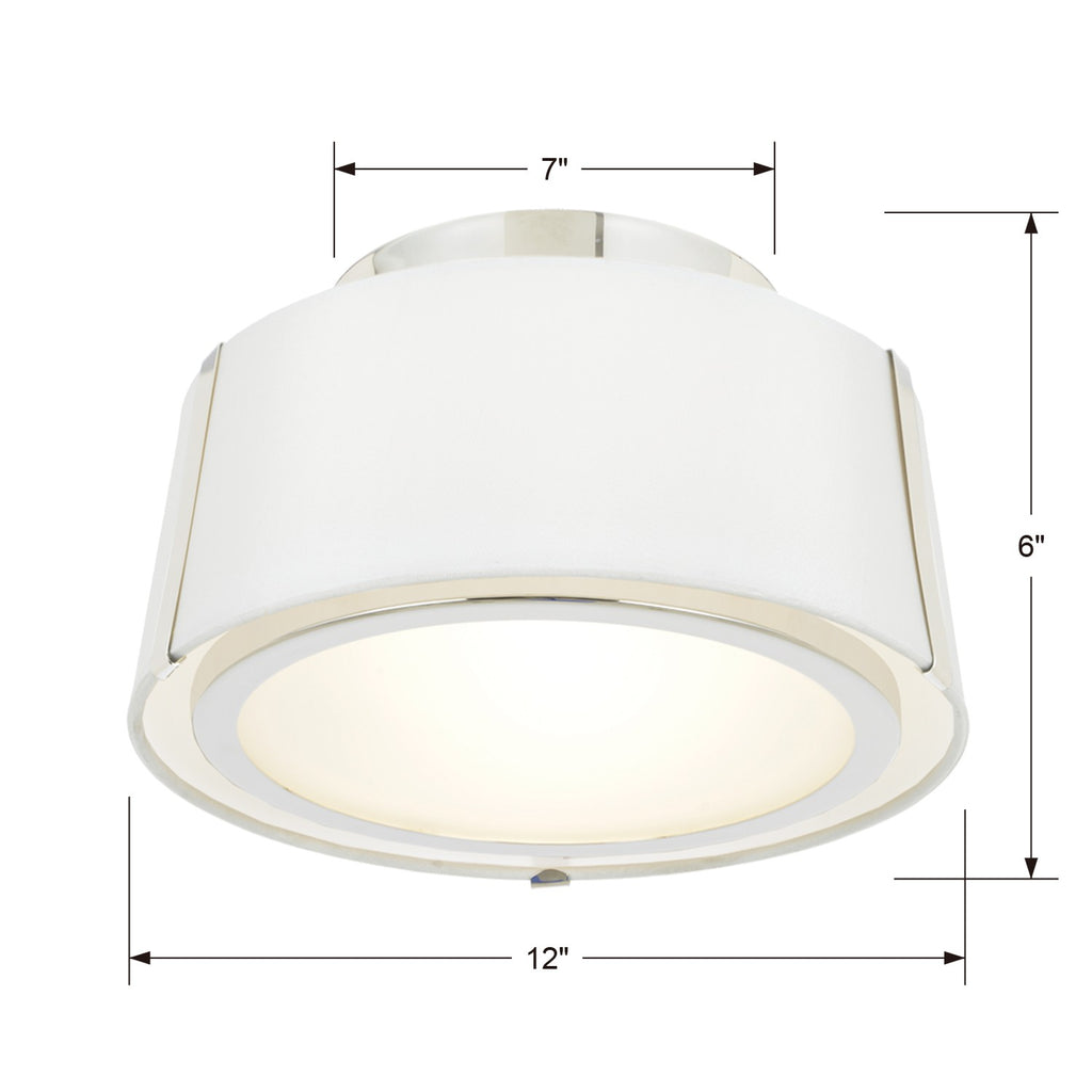 Crystorama Crystorama Fulton 2 Light Polished Nickel Semi Flush Mount