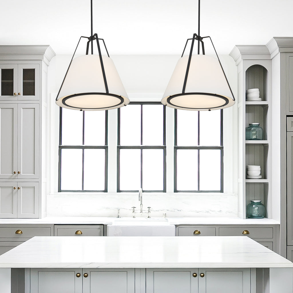 Fulton 3 Light Black Chandelier Crystorama