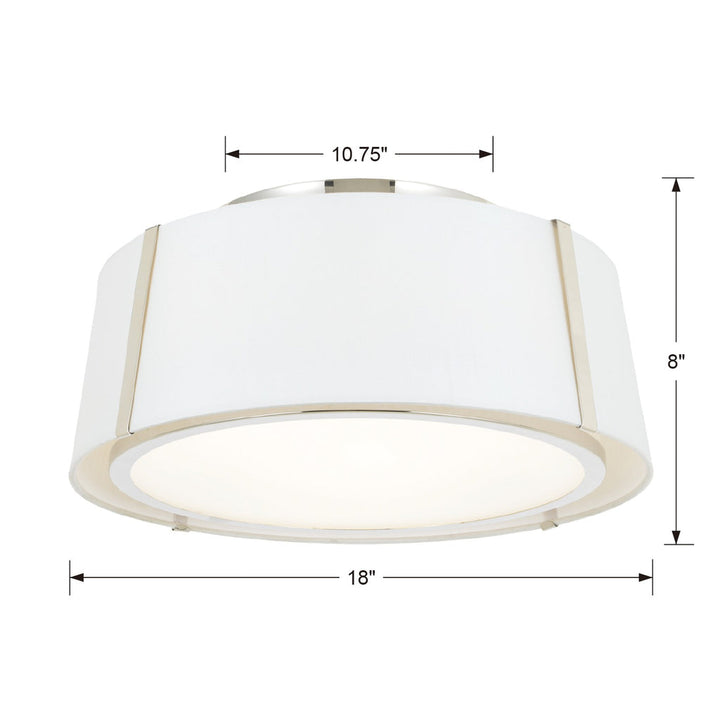 Crystorama Crystorama Fulton 3 Light Polished Nickel Semi Flush Mount