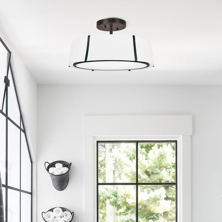 Crystorama Crystorama Fulton 6 Light Matte Black Semi Flush Mount