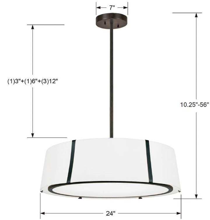 Fulton 6 Light Matte Black Chandelier Crystorama