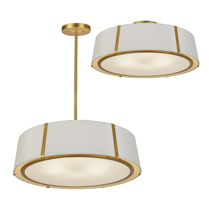 Crystorama Crystorama Fulton 6 Light Antique Gold Semi Flush Mount