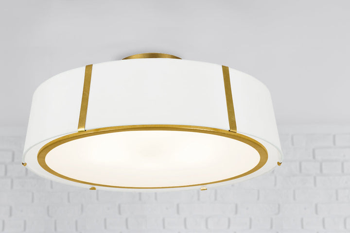 Crystorama Crystorama Fulton 6 Light Antique Gold Semi Flush Mount