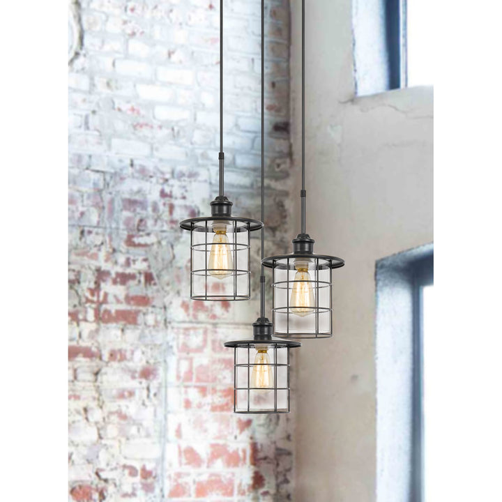 60W X 3 SILVERTON METAL/GLASS PENDANT FIXTURE (EDISON BULBS INCLUDED) Cal Lighting