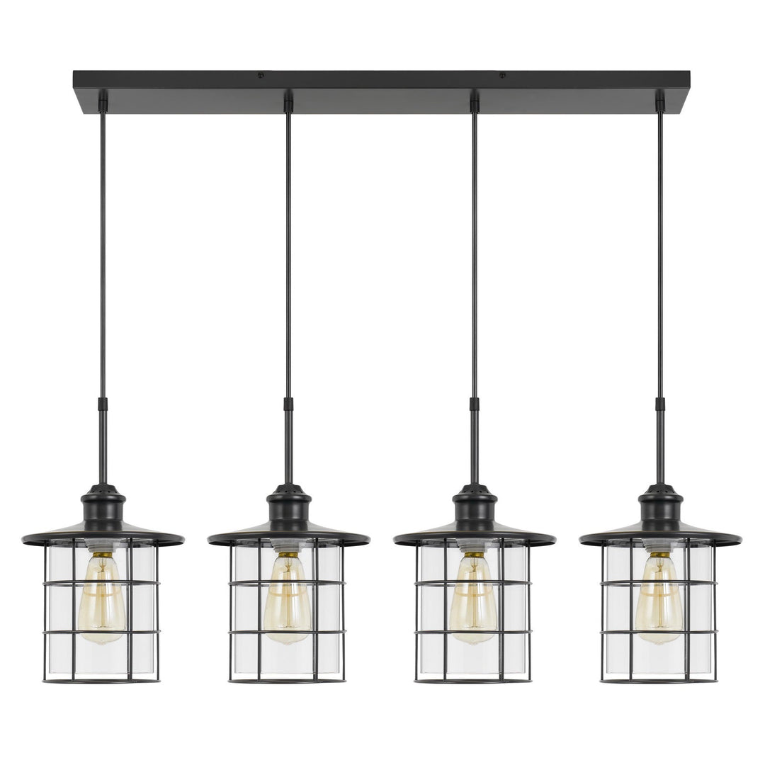 60W X 4 SILVERTON METAL/GLASS PENDANT FIXTURE (EDISON BULBS INCLUDED) Cal Lighting