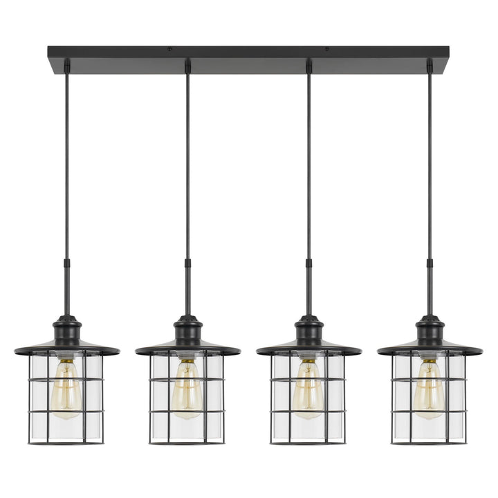 60W X 4 SILVERTON METAL/GLASS PENDANT FIXTURE (EDISON BULBS INCLUDED) Cal Lighting