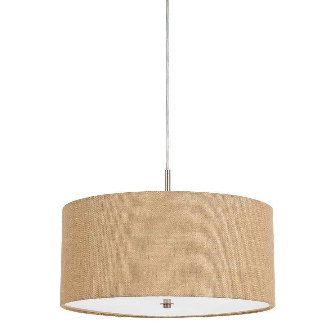 60W X 3 ADDISON BURLAP DRUM PENDANT Cal Lighting