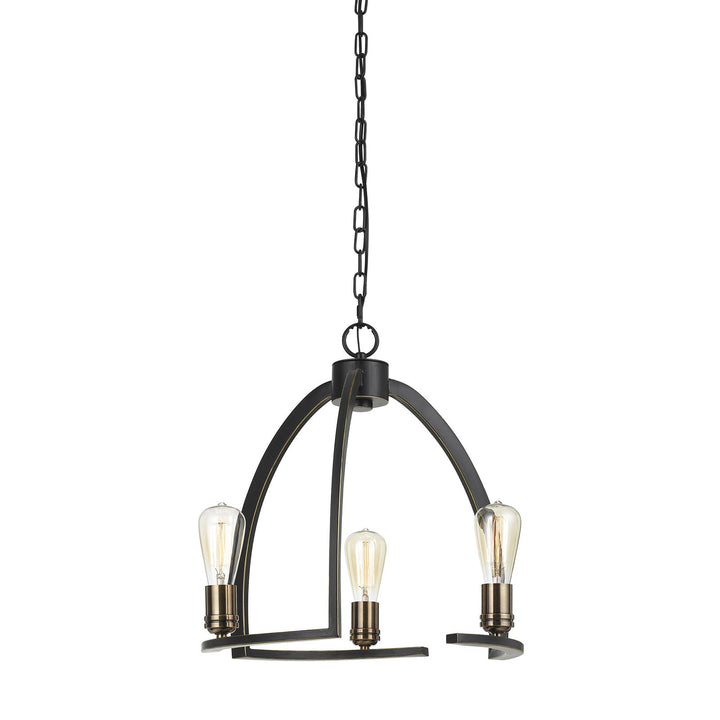 60W X 3 KINDER METAL 3 LIGHT CHANDELIER (EDISON BULBS NOT INCLUDED) Cal Lighting