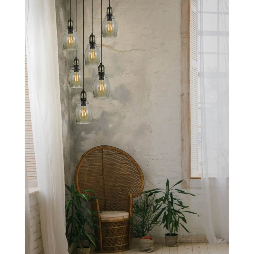 60W ACCERA RIPPLED GLASS PENDANT (EDISON BULB NOT INCLUDED) Cal Lighting