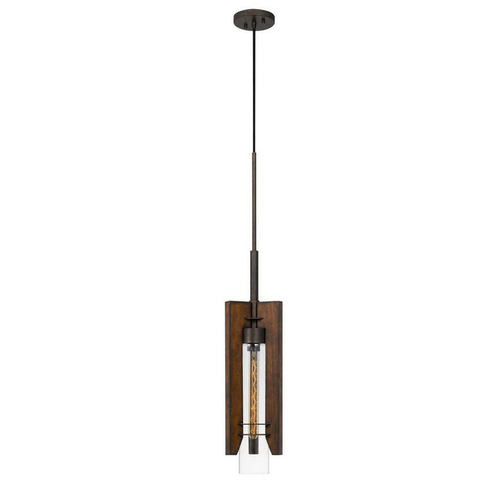 60W ALMERIA WOOD/GLASS PENDANT FIXTURE (EDISON BULB NOT INCLUDED) Cal Lighting