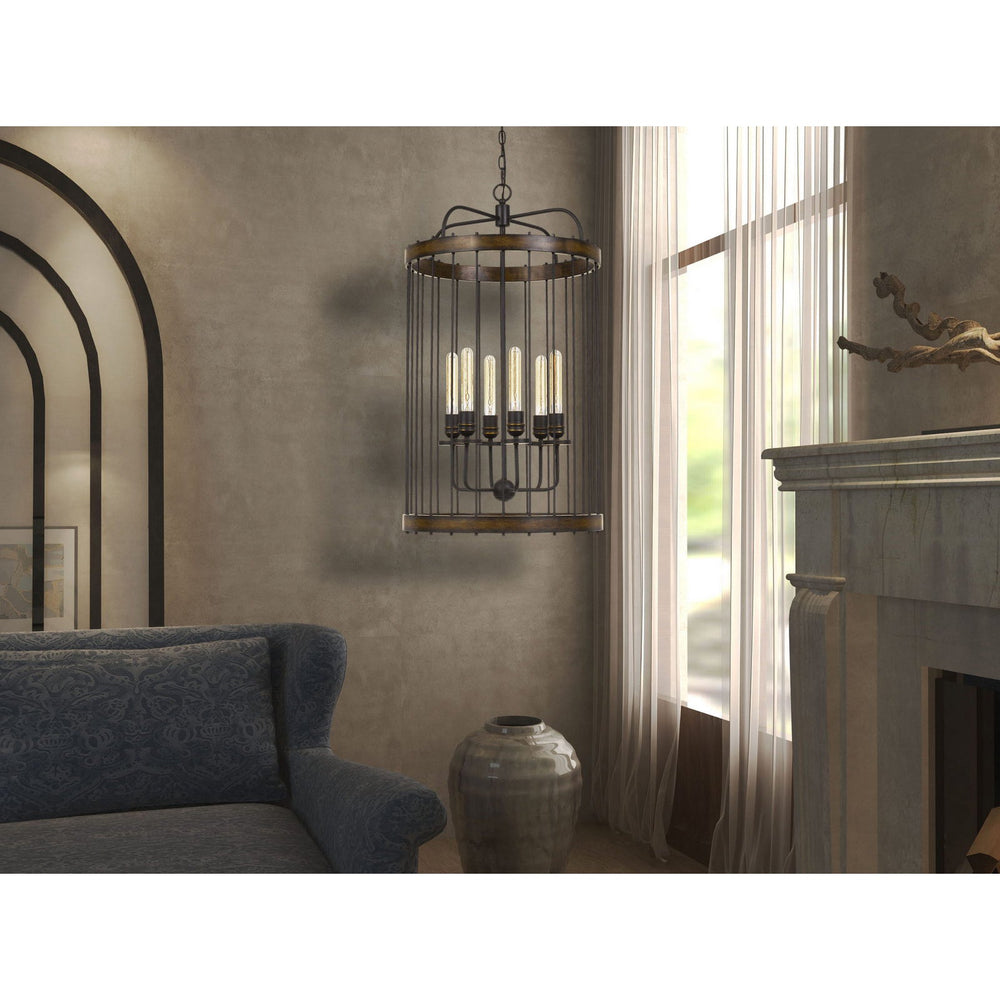 CANTANIA 60W X 6 METAL PENDANT FIXTURE  (EDISON BULBS NOT INCLUDED) Cal Lighting