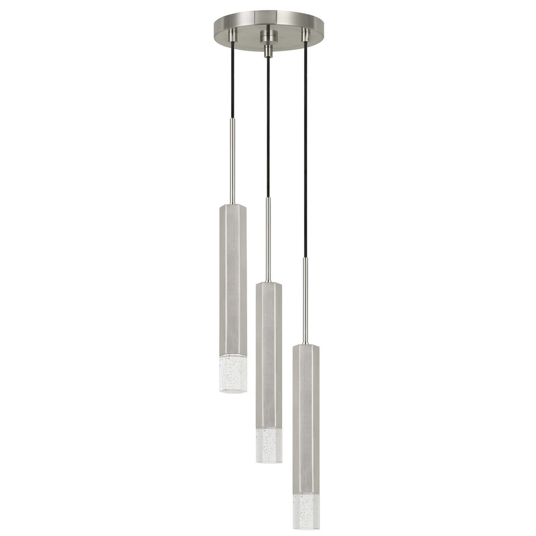 Troy integrated LED Dimmable Hexagon Aluminum Casted 3 Lights Pendant With Glass Diffuser Cal Lighting