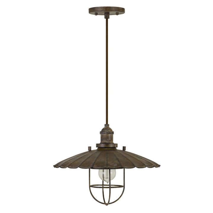 OLIVE OLD INDUSTRIAL METAL PENDANT WITH GLASS SHIELD (EDISON BULB NOT INCLUDED) Cal Lighting