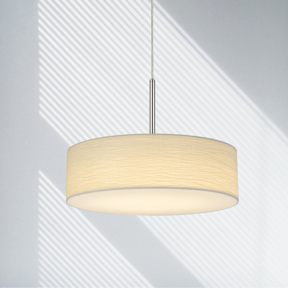 LED 18W DIMMABLE PENDANT WITH DIFFUSER AND HARDBACK FABRIC SHADE Cal Lighting