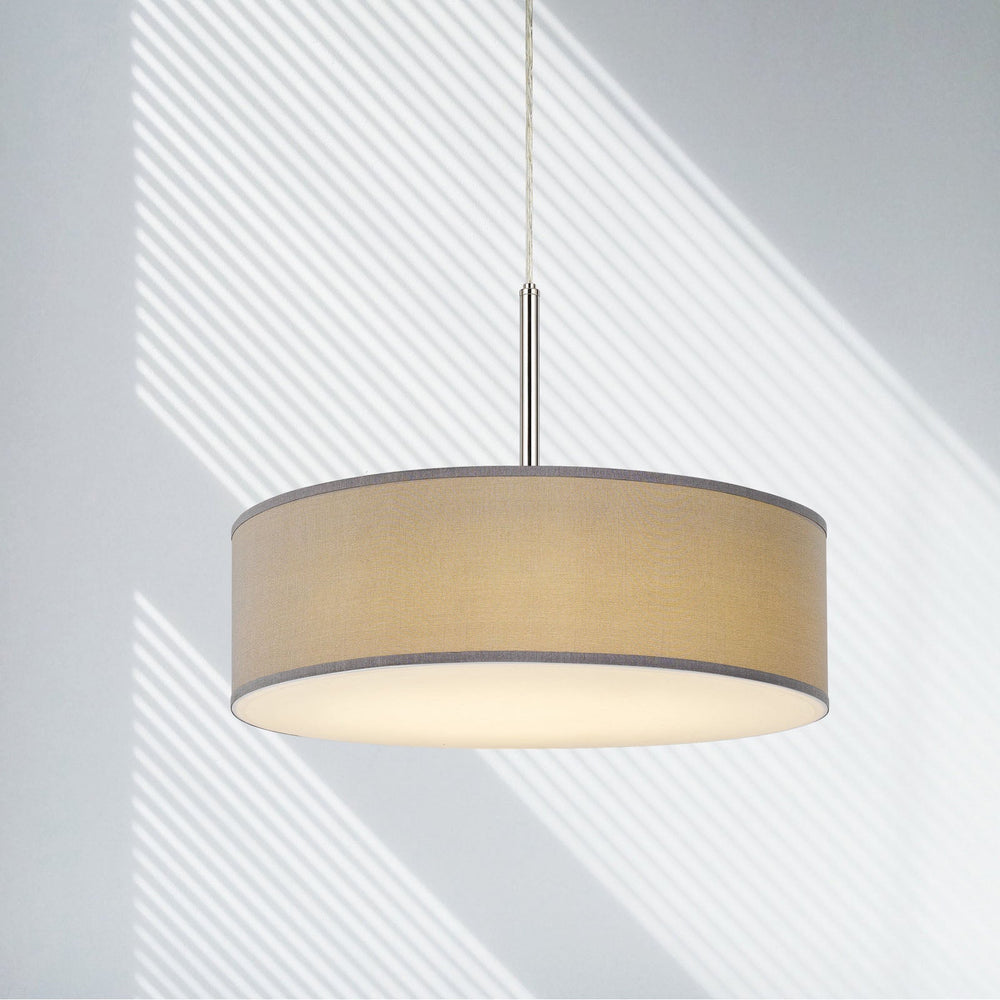 LED 18W DIMMABLE PENDANT WITH DIFFUSER AND HARDBACK FABRIC SHADE Cal Lighting