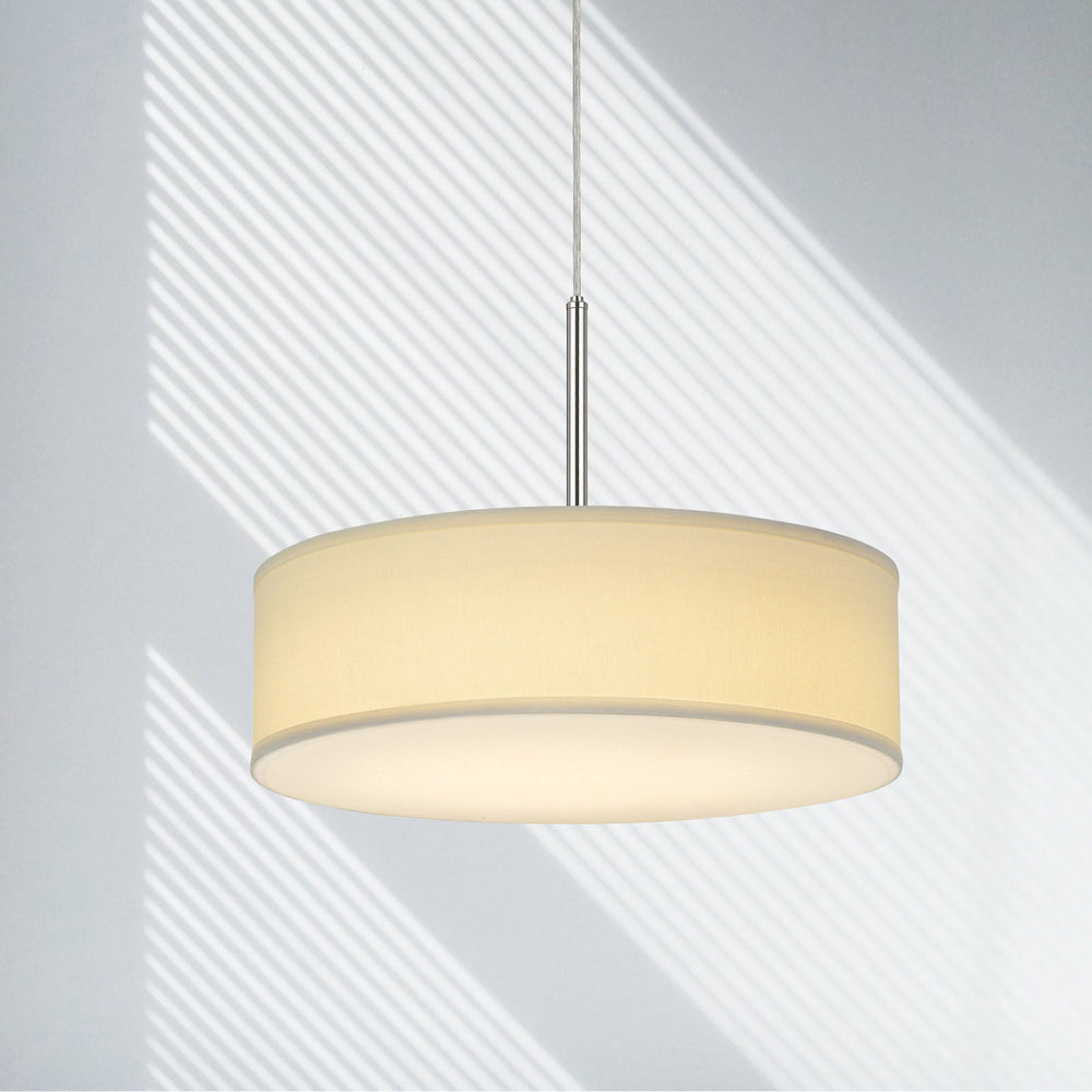 LED 18W DIMMABLE PENDANT WITH DIFFUSER AND HARDBACK FABRIC SHADE Cal Lighting