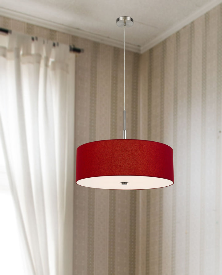 60W X 4 LONOKE PENDANT FIXTURE WITH HARDBACK DRUM SHADE Cal Lighting