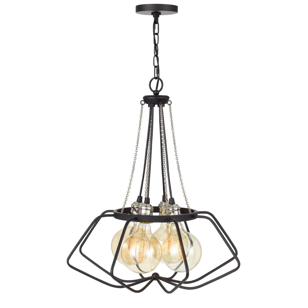 60W X 4 LADUE METAL CHANDELIER (EDISON BULBS SHOWN ARE INCLUDED) Cal Lighting