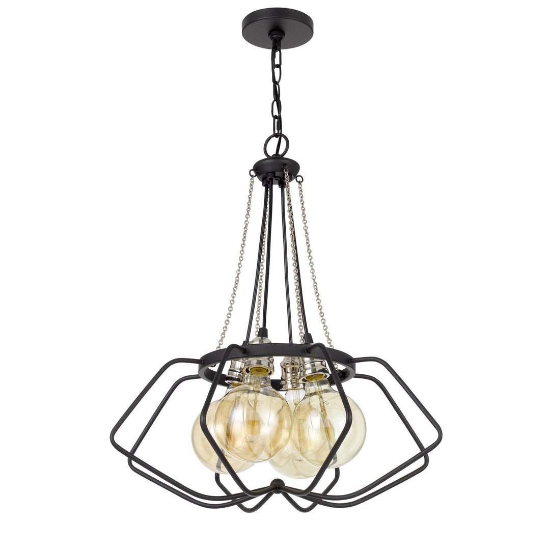 60W X 4 LADUE METAL CHANDELIER (EDISON BULBS SHOWN ARE INCLUDED) Cal Lighting